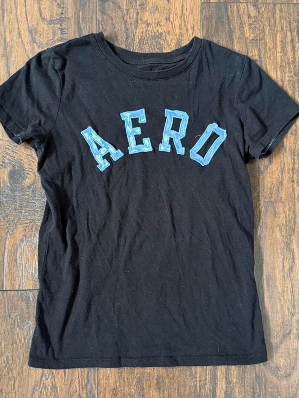 Aeropostale Black Tee with Blue Lettering